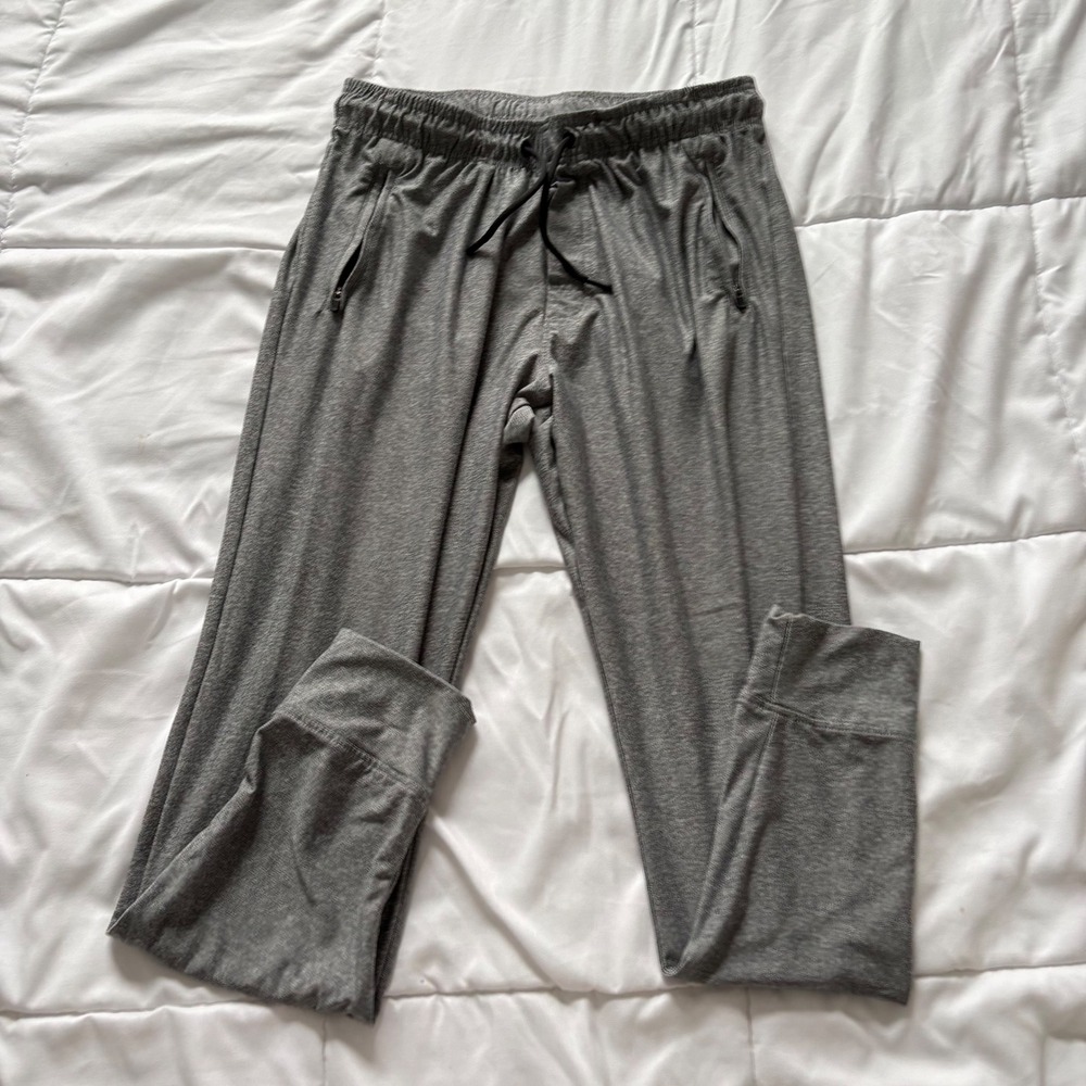 Leg3nd Mens Gray Jogger Sweatpants Medium Zipper Pockets Athletic Lounge Active